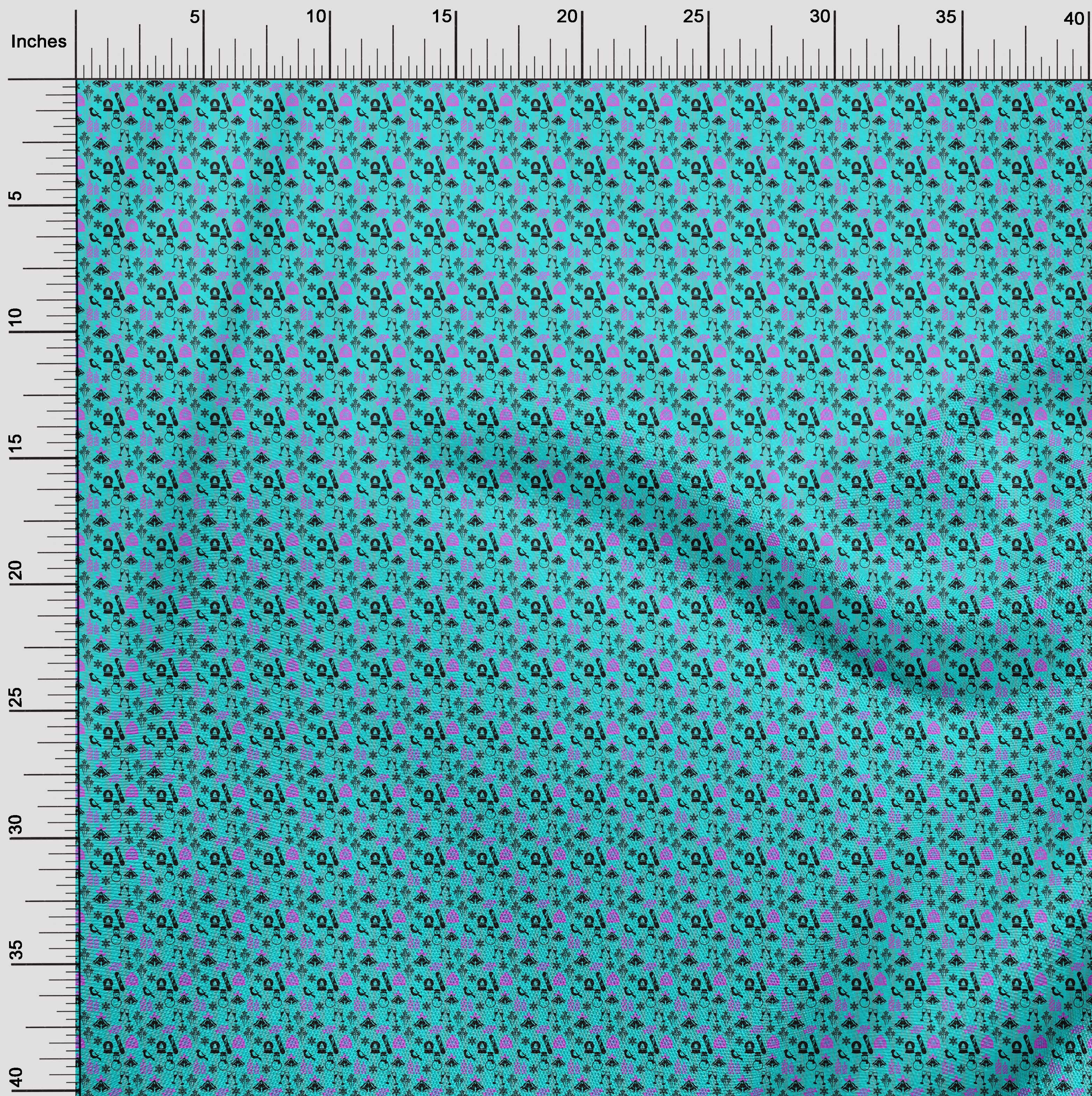oneOone Polyester Lycra Red Fabric Christmas Christmas Dress Material Fabric Print Fabric By The Yard 56 Inch Wide - MM