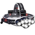 thumbnail image 5 of Linterna frontal, luz LED superbrillante de 13000 lúmenes, 8 luces LED, recargable por USB, ajustable, resistente al agua para acampar, pescar, cuevas, trotar y caminar Rojo Verde Cocina, Decoración y Otros, 5 of 5