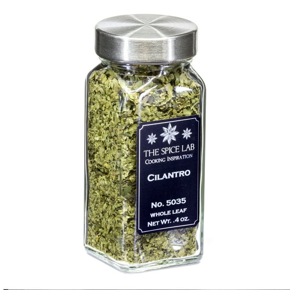 The Spice Lab Whole Leaf Cilantro Spice - All Natural Kosher Non GMO Gluten Free Spice - French Jar - 5035