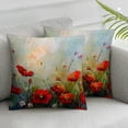 thumbnail image 3 of BANET  Spring Flower Decorative Pillow Covers, Crimson Red Poppy Primitive Nature Retro Seeds Spring Double Sided Throw Pillow Covers Sofa Cushion Cover Square(Set of 2) 22x22in, 3 of 7
