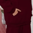 thumbnail image 3 of Pyhlmscde Womens 2 Outfits Hoodie Sweatsuit Sets Oversized Sweatshirt Baggy Fall Fashion Sweatpants with Pockets, Lounge Sets for Women, Two Piece Sets for Women Wine XL, 3 of 7