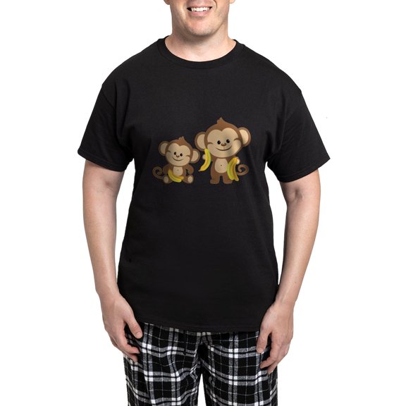 CafePress - Little Monkeys Men's Dark Pajamas - Men's Dark Loose Fit Cotton Pajama Set
