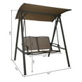 thumbnail image 5 of Kozyard Doris 2-Person Steel Outdoor Patio Swing with Adjustable Canopy, Breathable Textilence Seat, Taupe, 5 of 6