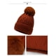 thumbnail image 4 of Gorros de invierno para mujer, gorro de punto para niña, gorro con forro polar de doble capa y pompón de piel sintética, 4 of 5