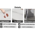 thumbnail image 3 of Stylish Silver and White Dining Table, Imitation Marble Glass Top with Metal Legs, Minimalist Design, 3 of 5