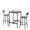 Grey, variant on Grey Bar Table Set with 2 Pu Leather Stools, 23.62" Square Counter Height Table with Backrest Stools, Space-Saving Dining Set for Kitchen & Small Spaces