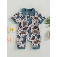 thumbnail image 3 of Musuos Baby Boys Summer Jumpsuit 3 6 12 18M Casual Bull Head Print Short Sleeve Romper for Newborn Infant, 3 of 10
