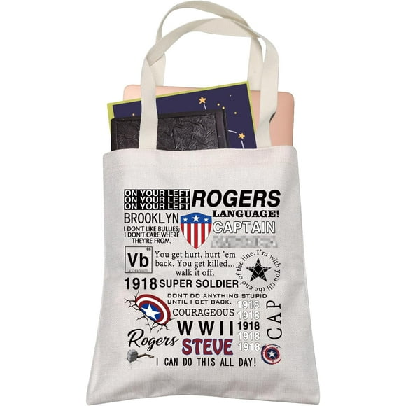 shiyou-America Hero Movie Inspired Tote Bag Comic Book Lover Gift Super Soldier Shopping Bag for Fans