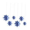 thumbnail image 4 of Colgante de ,Juego de decoración colgante de copos de nieve azules en tres tamaños,Kit de adornos de guirnalda de copos de nieve de papel 3D,Decoración navideña para el techo, 4 of 8