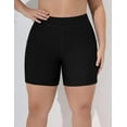 thumbnail image 4 of Sociala Women's Plus Stretch Board Short Tummy Control Hollow Out Swim Bike Sport Short, 4 of 6