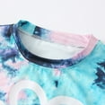 thumbnail image 4 of Fdqin Girls Summer Outfits 6 Pcs Tie-dye Heart Print Casual Short Sleeve Tee Tops and Dolphin Shorts Set Red Light Green Blue 7-8 Years, 4 of 7