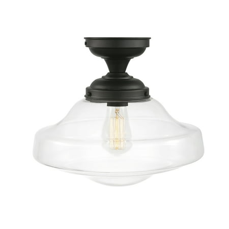 

Globe Electric Lucerne 1-Light Dark Bronze Semi-Flush Mount Ceiling Light 65849