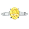 thumbnail image 7 of Three-Stone Engagement Ring for Women - 2.5ct Simulated Yellow Diamond in 14K White Gold Promise Ring, 7 of 7