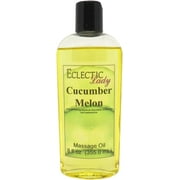 Cucumber Melon Massage Oil by Eclectic Lady, 8 oz, Sweet Almond Oil and Jojoba Oil