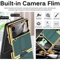 thumbnail image 5 of Samsung Galaxy Z Flip 4 Case with Strap Ring Holder, Luxury Leather with Electroplating Frame Cover Built-in Camera Lens Film Lanyard Protector Case for Z Flip 4 2022(Yellow), 5 of 14