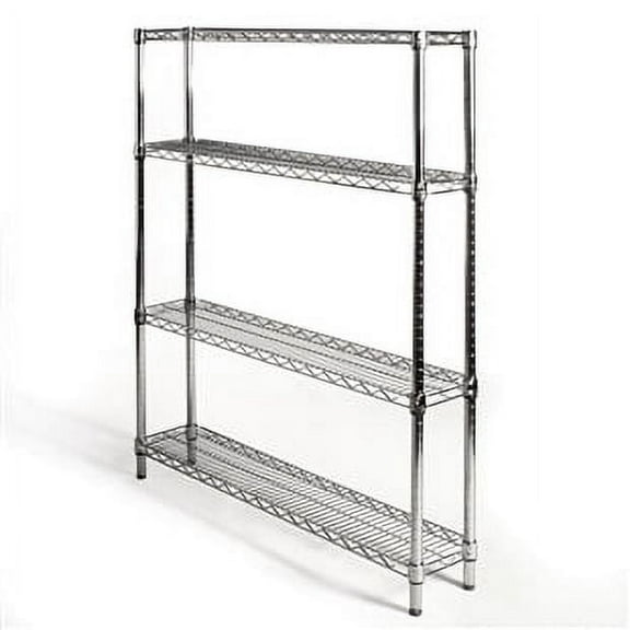 Shelving Inc. 10"d x 36"w x 54"h Chrome Wire Shelving with 4 Shelves