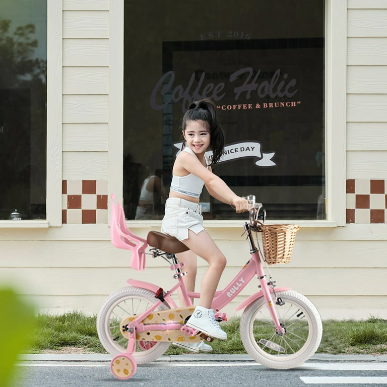 RULLY Lemon Kids Bike 14 Inch Bicycle for Girls Ages 3 4 5
