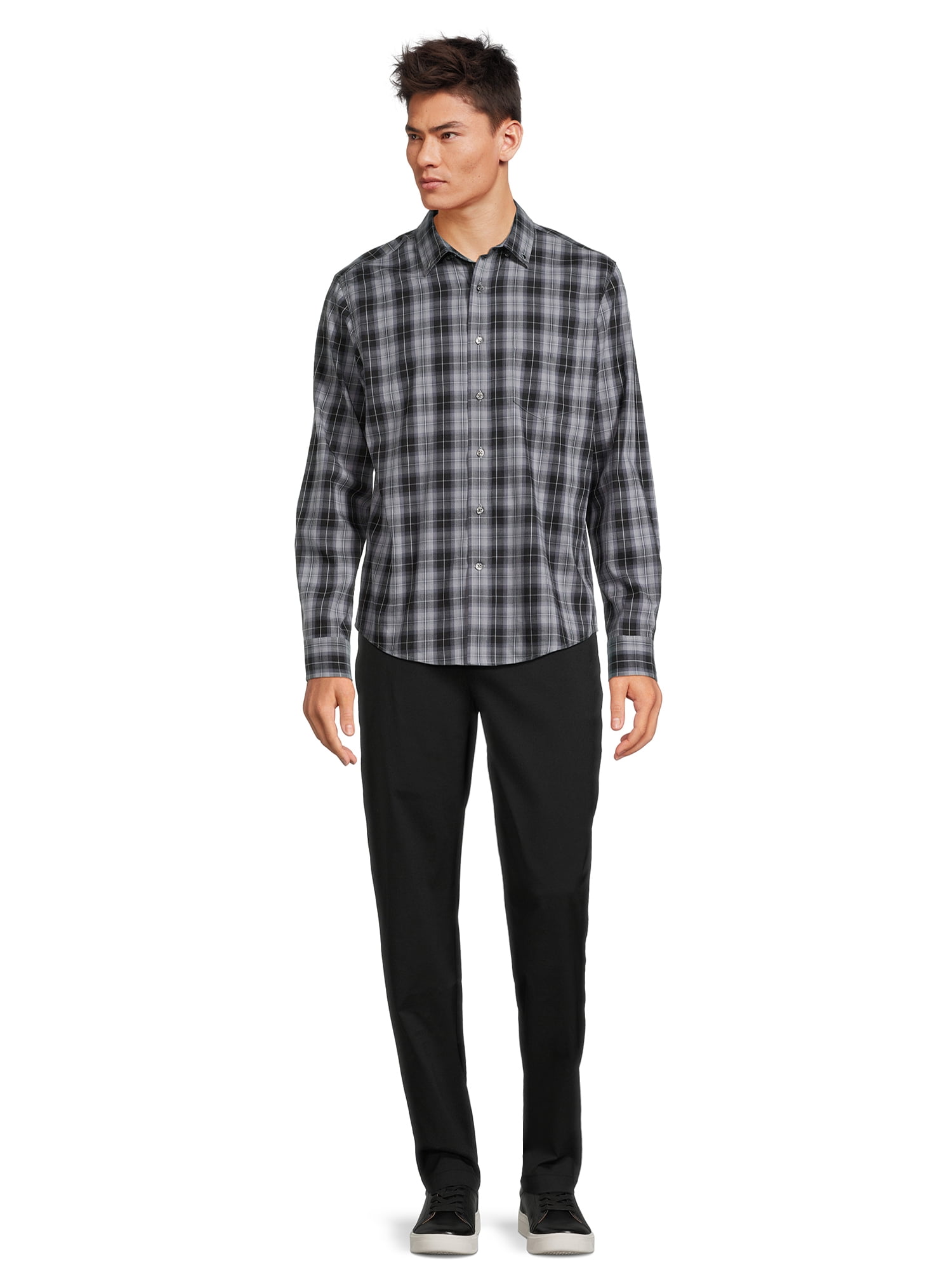 George Men's Long Sleeve Poplin Button-Up Shirt