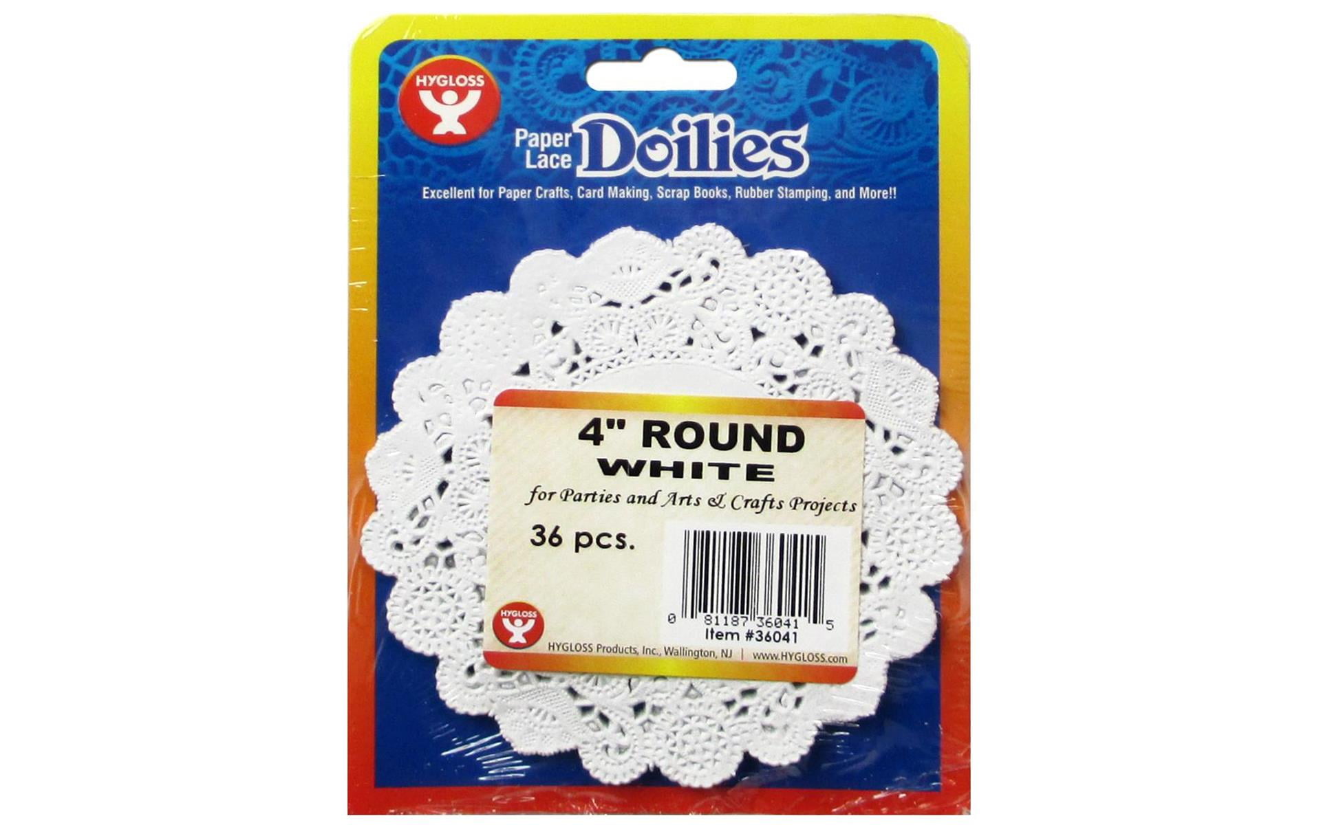 Hygloss Paper Lace Doilies Round 4" 36pc White