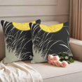 thumbnail image 2 of Yellow Moonlight Outdoor Waterproof Pillow Covers, Modern Rustic Rabbits Botanical Decorative Square Throw Pillowcase Sofa Cushion Sham for Patio/Couch/Chair, 24"x24" 2 Pack, 2 of 8
