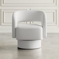 thumbnail image 4 of Sutton Mid-Century Modern Upholstered Split-Back Curved Sculpture Swivel Accent Chair, 4 of 10