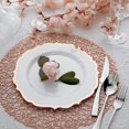 thumbnail image 6 of BalsaCircle 10 White 10.5" Round Plastic Dinner Plates Rose Gold Scalloped Rim, 6 of 7