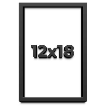 12x18 Shadow Box Frame Black | 1 inches Deep Real Wood Contemporary Shadowbox Display Frame | UV