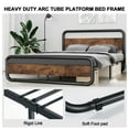 Catrimown King Bed Frame, Rustic Platform Bed Frame King with LED