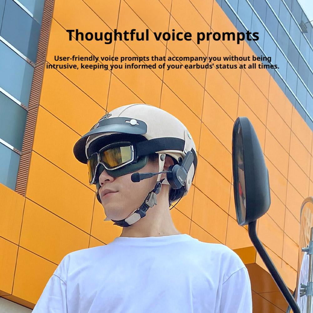 Bluetooth Helmet Headset with Noise Reduction and 40mm Stereo Speakers, Wireless Motorcycle Headset with IPX6 Waterproof and Voice Control