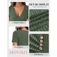 thumbnail image 4 of MOYIKO Womens Short Sleeve Summer Tops Trendy V Neck T Shirts Ribbed Knit Slim Fitted Dressy Casual Tees, 4 of 7