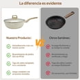 thumbnail image 3 of 18 Piezas Juego de Sartenes - Bateria de Cocina Sartenes Antiadherentes con Tapa de Cristal, Ollas de Cocina para Placas de Inducción y Gas, Sartenes Minimalistas (Beige), 3 of 7