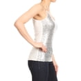 thumbnail image 4 of Womens Spaghetti Sequin Metal Chain Strap Camisole Tank Top, 4 of 7