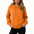 thumbnail image 6 of vigerkar Sweaters for Women Solid Color Hooded Sweater Lightweight Pullover Fall Winter Tops (Orange, L), 6 of 6