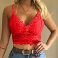 thumbnail image 2 of CHGBMOK Womens Sexy Lace Bralettes Adjustable Strap V Neck Everyday Bra Vest Crop Underwear Camisole, 2 of 5