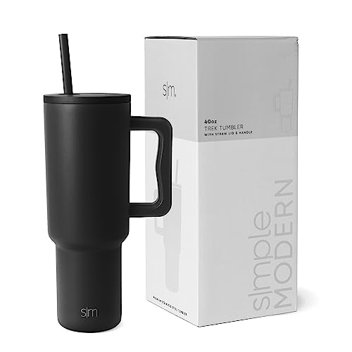 Vaso Simple Modern Trek de 1183 ml con asa y tapa con pajita