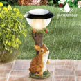thumbnail image 2 of Adornos solares de animales para jardín, estatuas de conejo de resina con linterna, impermeables, decorativas, para exteriores, luces de terraza para patio, jardín, pasarela y jardín., 2 of 5