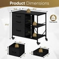 thumbnail image 2 of LINJH 3 Drawers File Cabinet File Folders Filing Cabinets Open Storage Shelf Black, 2 of 24