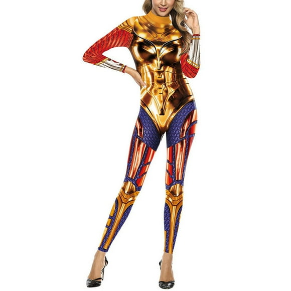 Justaucorps Personnage de Film pour Femmes Élégant d'Halloween à Imprimé Intégral Ajusté Robe de Cour