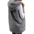thumbnail image 3 of Baberdicy Women's Sleeveless Plush Vest, Winter Warm Fleece Tank Jacket for Casual Layering , Hooded Fleece Vest, Sleeveless Teddy Coat, Winter Warmth Layer Grey L, 3 of 5