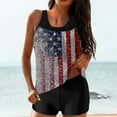 thumbnail image 1 of Trajes de baño Amzcrzy Tankini para mujer, trajes de baño, trajes de baño de dos piezas, bikini para mujer con estampado conservador y espalda con tiras, traje de baño multicolor, L, 1 of 5