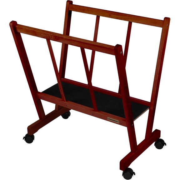 Creative Mark Firenze Wood Large Print Rack with Castors - Perfect for Display of Canvas, Art, Prints, Panels, Posters, Art Gallery Shows, Storage Rack - Mahogany