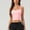 #434-Pink, variant on Warop Womens Square Neck Sports Tank Top, Sleeveless with Dual Thin Straps, Cropped Contrast Color Design, Support Activewear for Athletic Activities and Casual Wear
