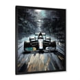 thumbnail image 2 of Designart "Midnight Race Car Track in Formula Racing II" Architecture Framed Wall Art - Modern Black Race Tracks Entryway Framed Wall Art, 2 of 6
