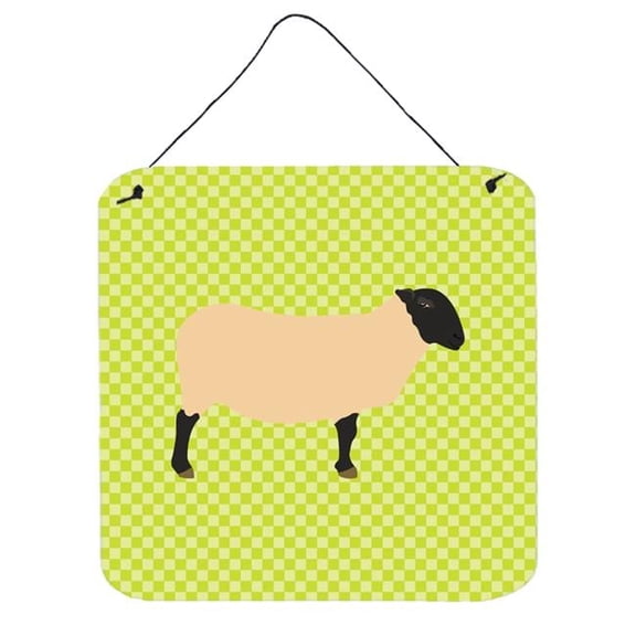 Suffolk Sheep Green Wall or Door Hanging Prints, 6 x 6 in.