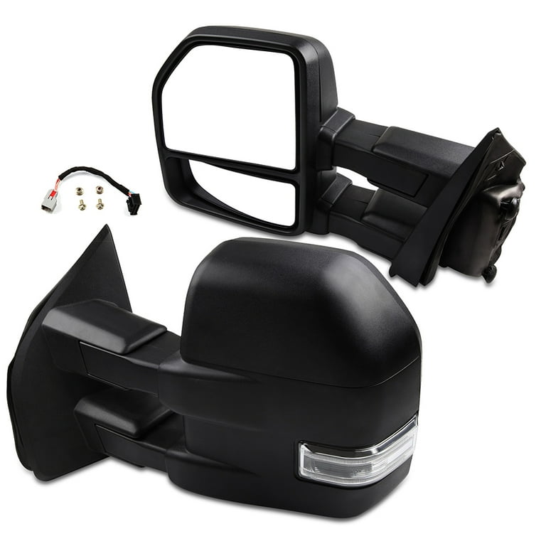 SCITOO Towing Mirrors Tow Mirrors Black Truck Mirrors fit for 2015 2016  2017 2018 2019 F150 Pickup with Pair LH RH Power Adjusted Heated Turn  Signal