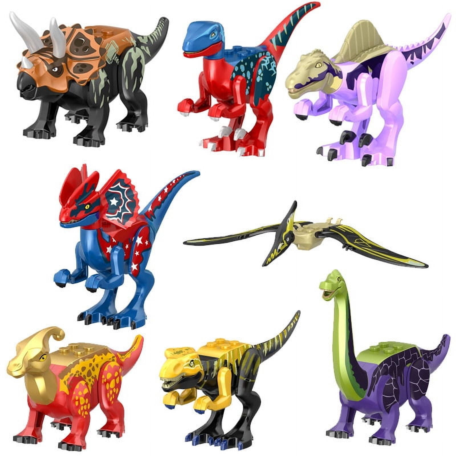 Dinosaur Jurassic Set World Park 3 Model Building Blocks White T Indominus Rex Dino Breakout 8pcs Mosasaurus Velociraptor Animal