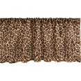 thumbnail image 2 of Peach Color Leopard Print Window Valance, Orange Color Leopard Pattern Illustration Exotic Pattern, Curtain Valance for Kitchen Bedroom Decor with Rod Pocket, 54" X 18", Orange and Black, 2 of 2