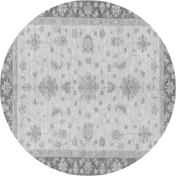 Ahgly Company Indoor Round Oriental Gray Traditional Area Rugs, 5' Round