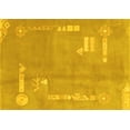 thumbnail image 1 of Ahgly Company Machine Washable Indoor Rectangle Abstract Yellow Modern Area Rugs, 4' x 6', 1 of 4