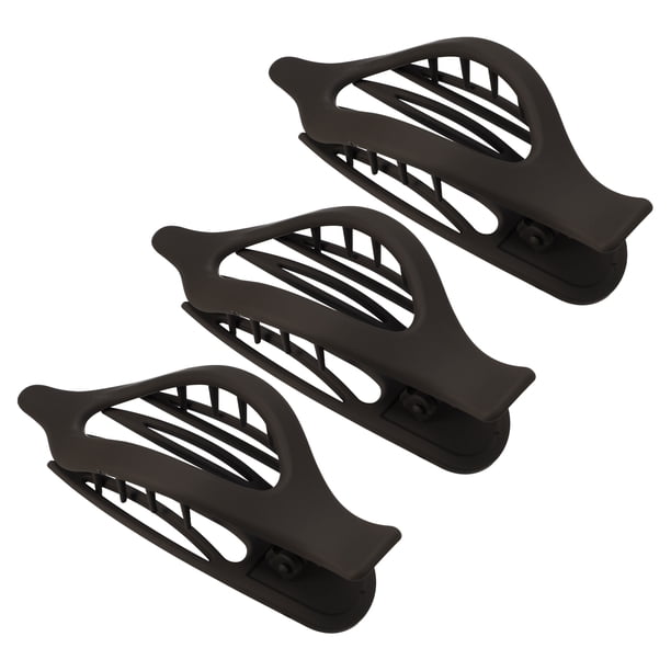 3 pinzas de plástico para el cabello Unique Bargains Marrón oscuro 11.9x4.8x2.6cm